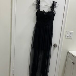 Elegant Black Sheer Maxi Dress